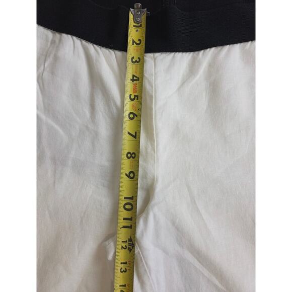 Alfani White Linen Elastic Waist Large Wide Leg Pants - Picture 5 of 6